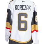 Game-Worn:#6 Kaedan Korczak White Set 2 2025/26 Jersey-20576 - Vegas Team Store