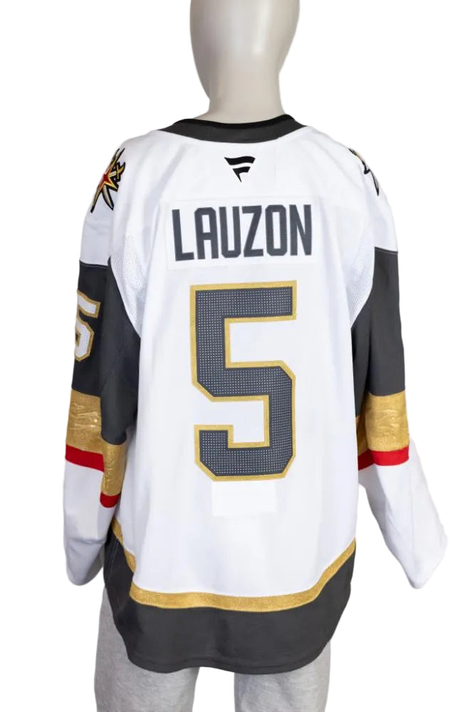 Game-Worn:#5 Jeremy Lauzon White Set 2 2025/26 Jersey-20575 - Vegas Team Store