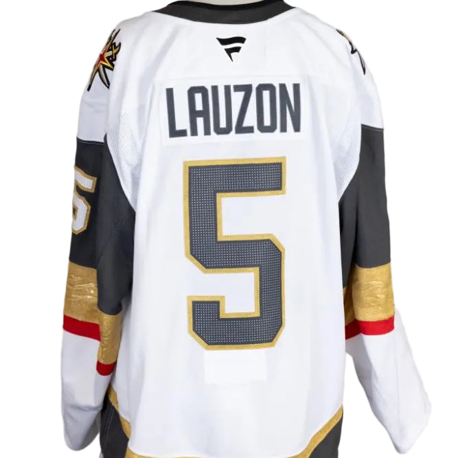 Game-Worn:#5 Jeremy Lauzon White Set 2 2025/26 Jersey-20575 - Vegas Team Store