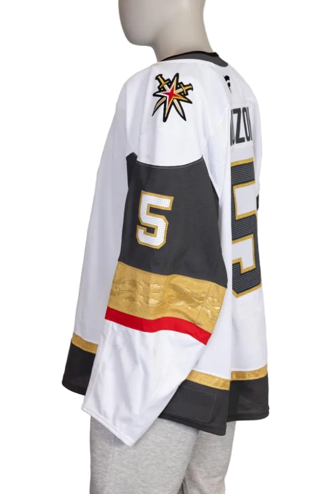Game-Worn:#5 Jeremy Lauzon White Set 2 2025/26 Jersey-20575 - Vegas Team Store