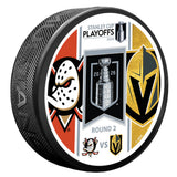 Vegas Golden Knights vs. Anaheim Ducks 2026 Playoffs Match-Up Puck - Round 2