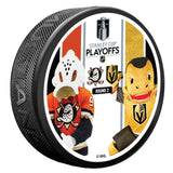 Vegas Golden Knights vs. Anaheim Ducks 2026 Playoffs Mascot Match-Up Puck - Round 2