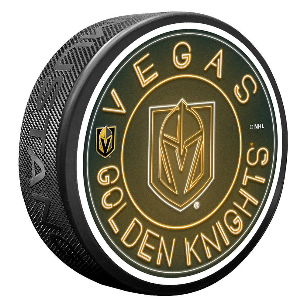 Vegas Golden Knights Neon Logo Puck