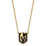 SS 14k Yellow Gold Plated NHL Golden Knights LG Epoxy Necklace, 18 In