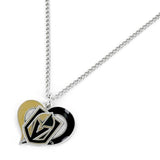 Vegas Golden Knights Swirl Heart Necklace
