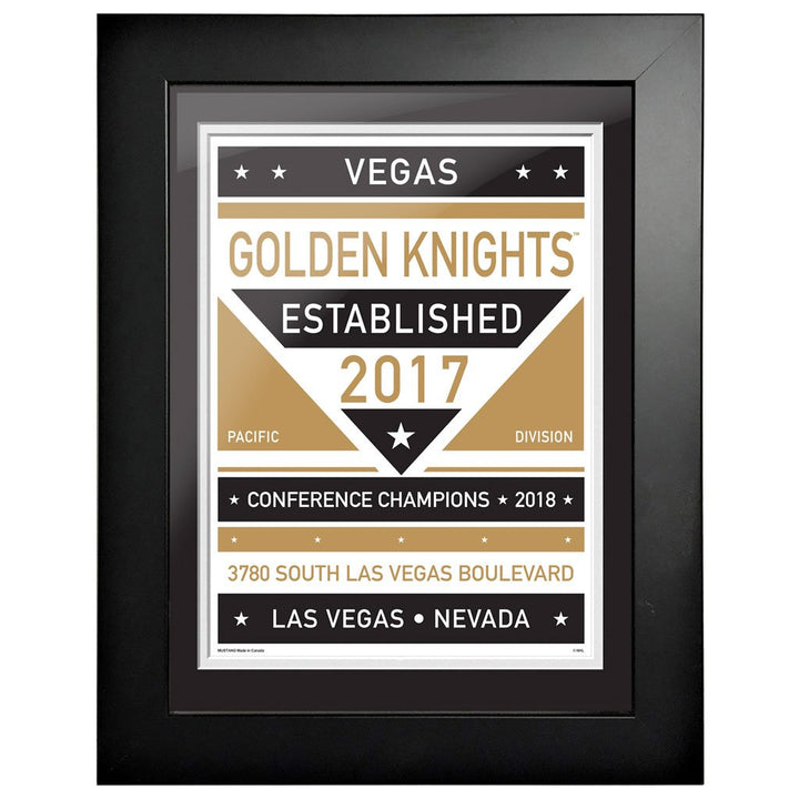 Vegas Golden Knights Dual Tone Framed Sign