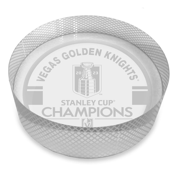 Vegas Golden Knights 2023 Stanley Cup Champions Crystal Puck