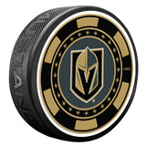 Vegas Golden Knights Black Poker Chip Textured Puck