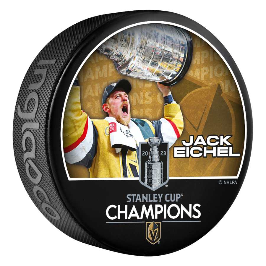 Vegas Golden Knights Stanley Cup Champions Jack Eichel Player Puck
