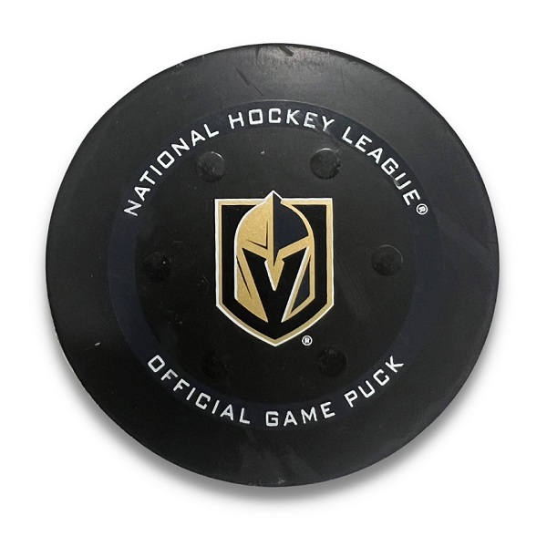 #29 Holmberg Goal Puck vs. VGK 2/22/24 - 16058 – Vegas Team Store