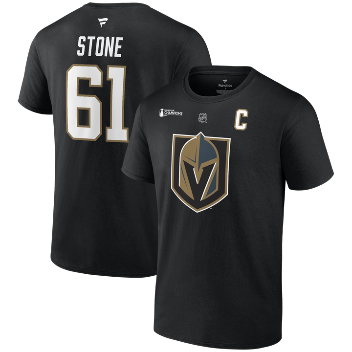 Vegas Golden Knights Fanatics Black Stanley Cup Champions Stone Player Tee