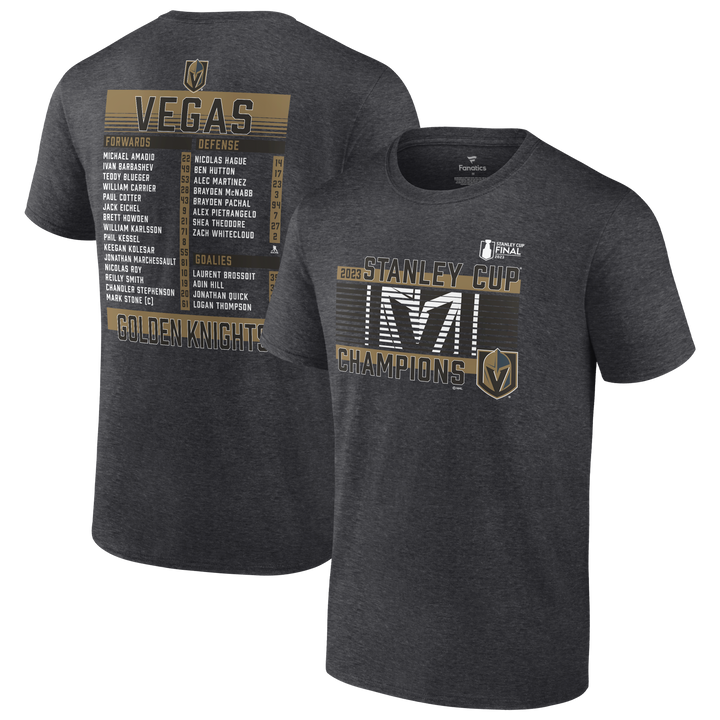 Vegas Golden Knights Stanley Cup Champions Gray Roster Tee