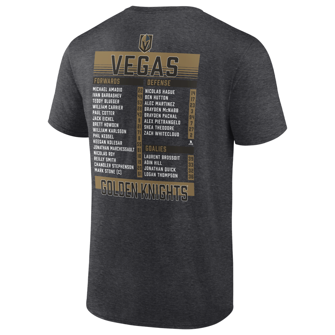 Vegas Golden Knights Stanley Cup Champions Gray Roster Tee