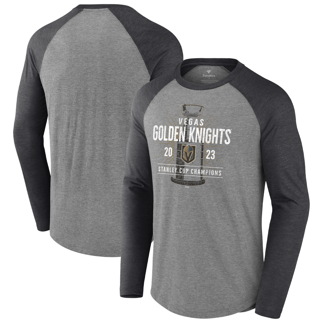 Vegas Golden Knights Stanley Cup Champions Gray Shootout Long Sleeve Tee