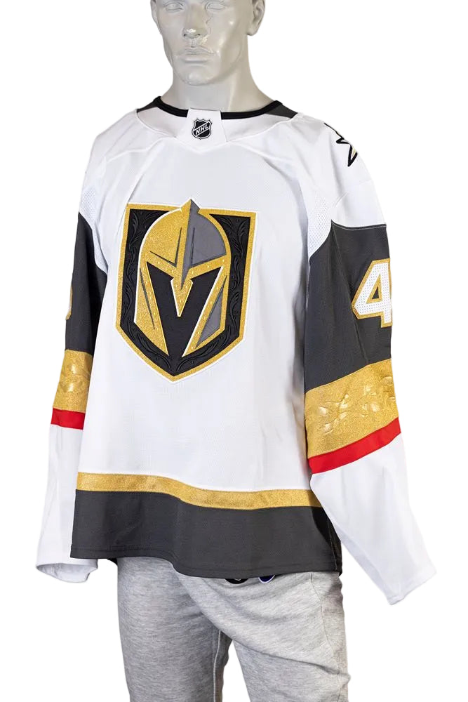 Game-Worn: #46 Jonas Rondbjerg White Set 1 2025/26 Jersey-20183 - Vegas Team Store