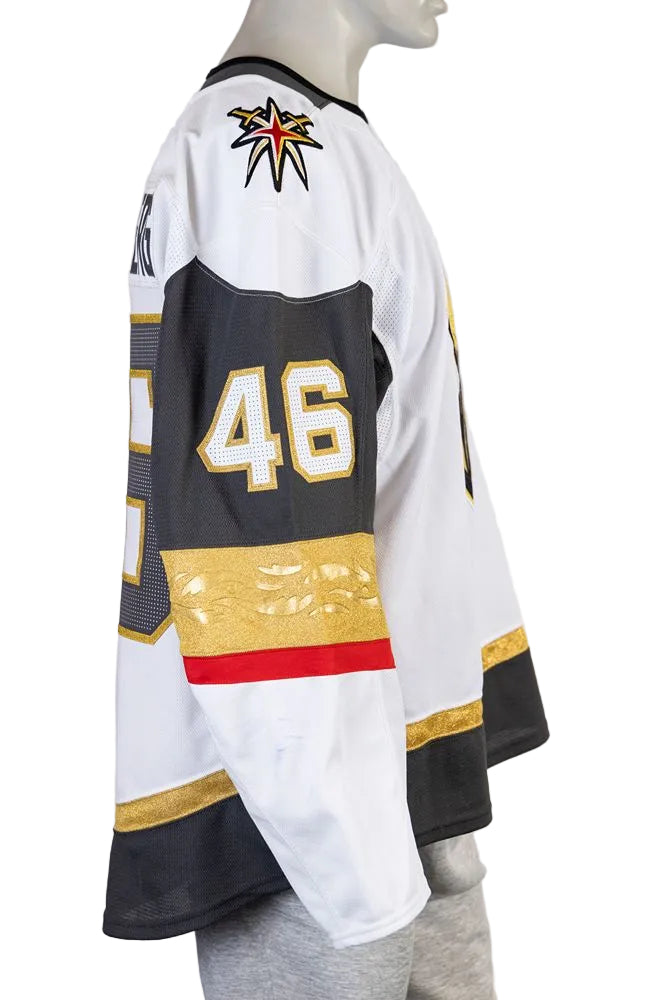 Game-Worn: #46 Jonas Rondbjerg White Set 1 2025/26 Jersey-20183 - Vegas Team Store