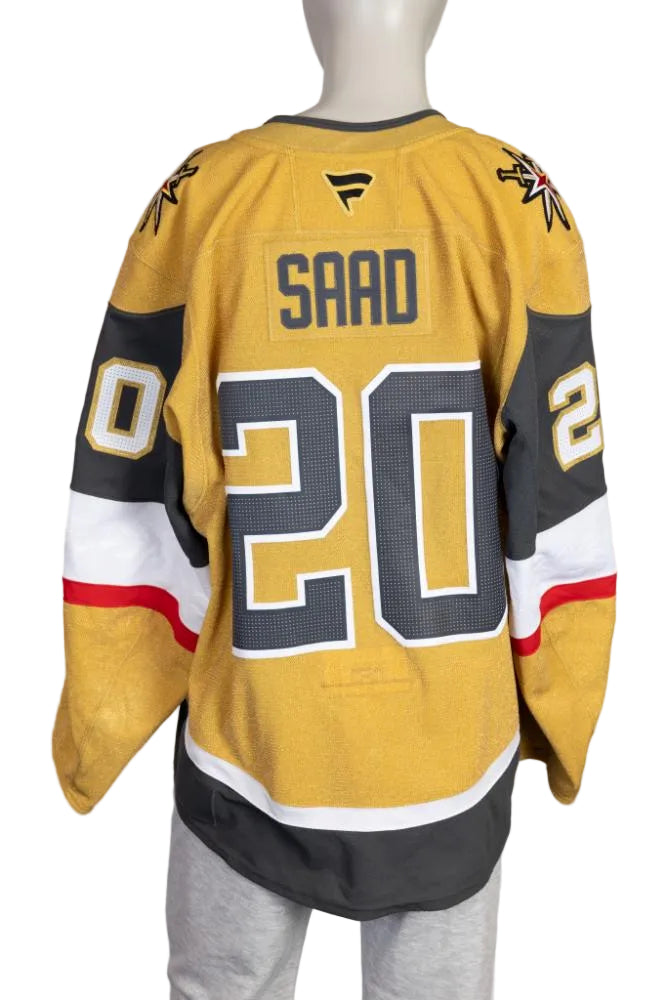 Game-Worn:#20 Brandon Saad Gold Set 2 2025/26 Jersey-20661 - Vegas Team Store