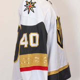 Game-Worn: #40 Akira Schmid White Set 1 2025/26  Jersey - 20182