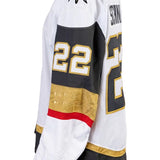 Game-Worn: #22 Cole Schwindt 2025 White Preseason Set Jersey- 20060 - Vegas Team Store