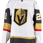 Game-Worn: #22 Cole Schwindt 2025 White Preseason Set Jersey- 20060 - Vegas Team Store