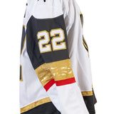Game-Worn: #22 Cole Schwindt 2025 White Preseason Set Jersey- 20060 - Vegas Team Store