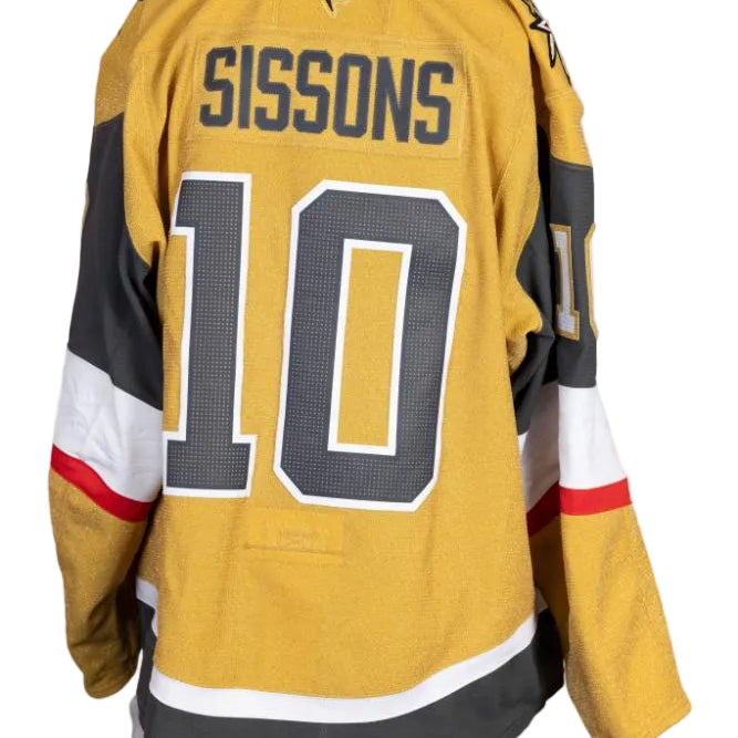 Game-Worn:#10 Colton Sissons Gold Set 2 2025/26 Jersey-20656 - Vegas Team Store