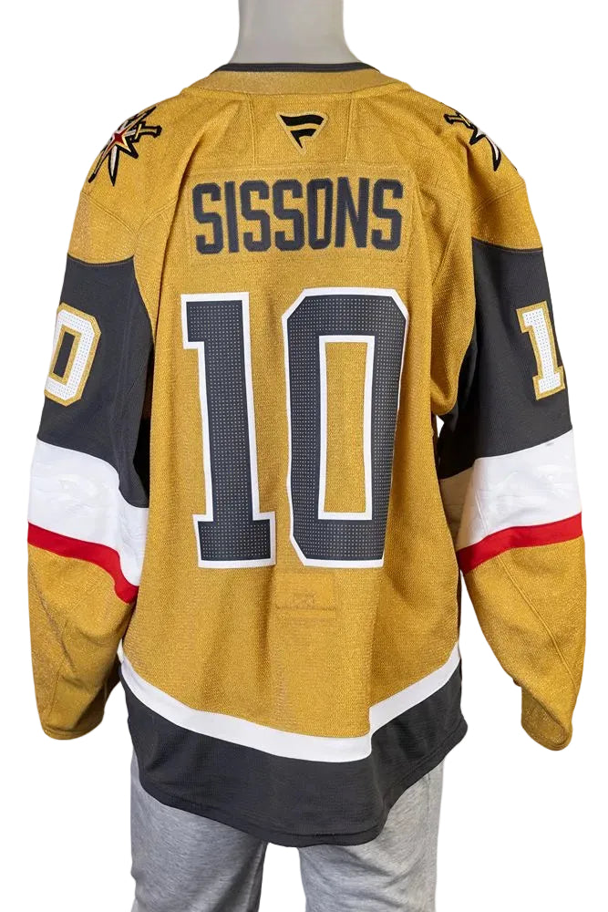 Game-Worn: #10 Colton Sissons Gold Set 1 2025/26 Jersey-20333 - Vegas Team Store
