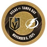 TBL vs. VGK Gold Glitter Game Puck 11/6/2025
