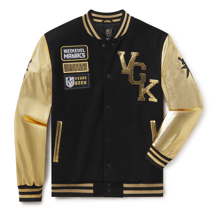 Vegas Golden Knights Metallic Letterman Jacket