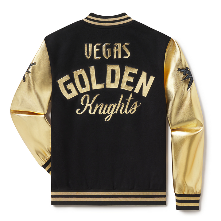 Vegas Golden Knights Metallic Letterman Jacket