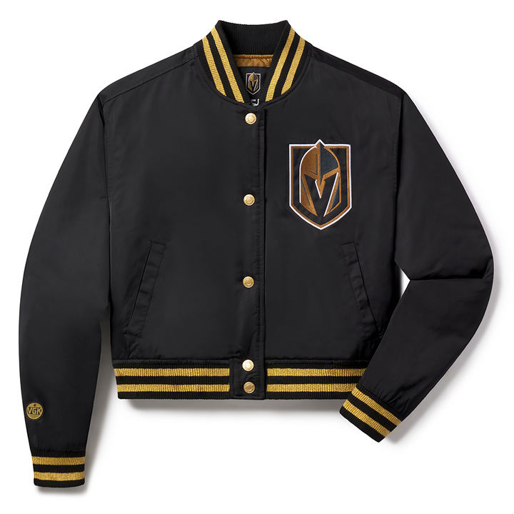 Vegas Golden Knights Cropped Letterman Jacket