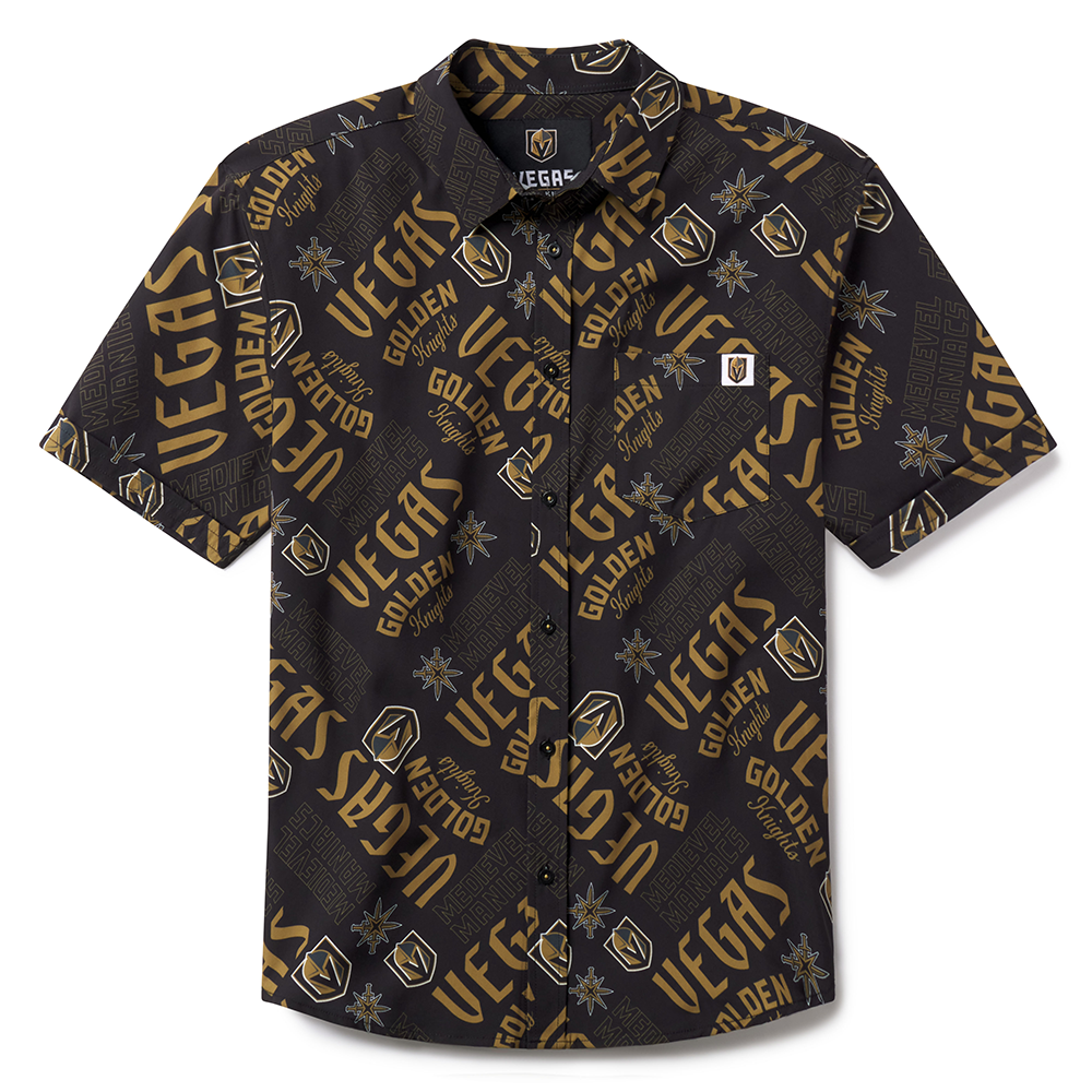 Vegas Golden Knight Repeat Print Button-Up Shirt