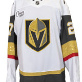 Game-Used: #27 Shea Theodore  2024-2025 White Jersey (Circa Patch) - 19361