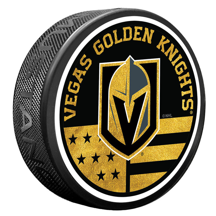 Vegas Golden Knights American Flag Patriot Puck