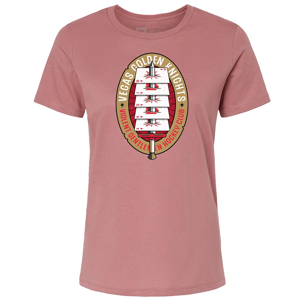 Vegas Golden Knights Women's Impaled Playing Card Tee