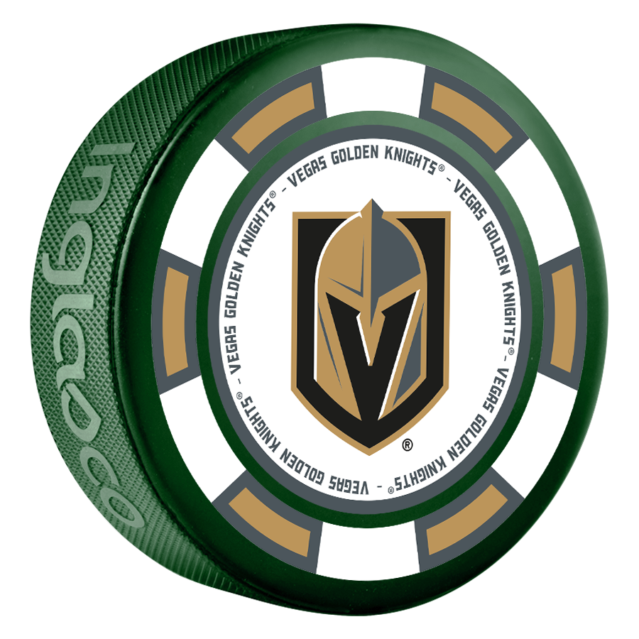 Vegas Golden Knights Primary Logo Green Poker Chip Puck