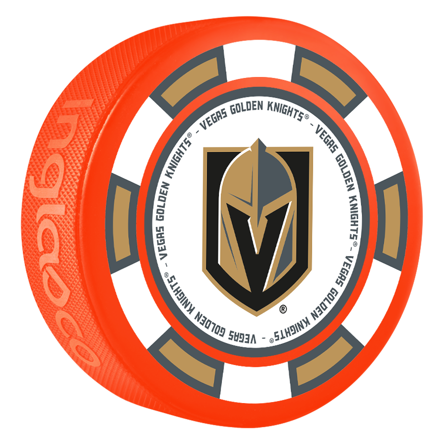 Vegas Golden Knights Primary Logo Orange Poker Chip Puck