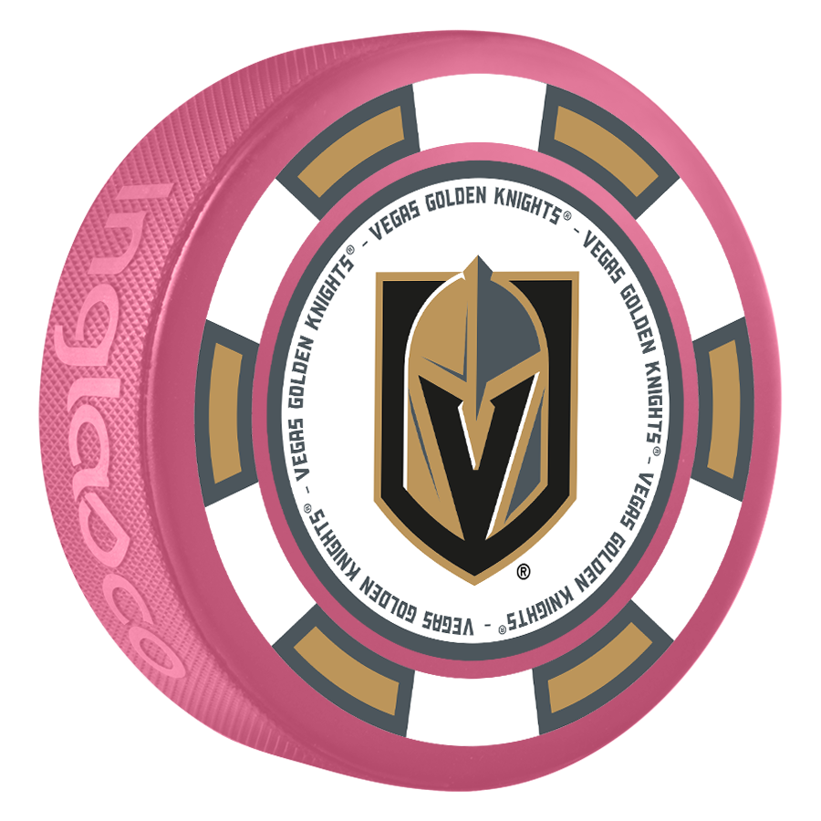Vegas Golden Knights Primary Logo Pink Poker Chip Puck