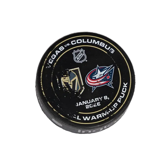 VGK vs CBJ-1/8/26-Warm-Up Puck - Vegas Team Store