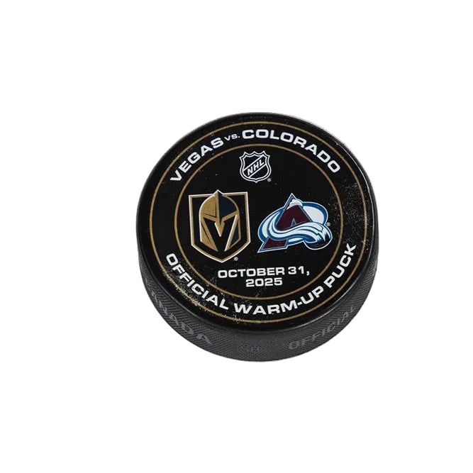 VGK vs COL-10/31/25-Warm-Up Puck - Vegas Team Store