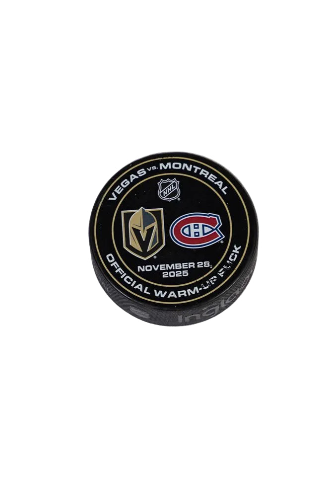 VGk vs MTL-11/28/25-Warm-Up Puck - Vegas Team Store