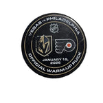 VGK vs PHI-1/19/26-Warm-Up Puck - Vegas Team Store