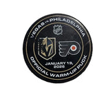 VGK vs PHI-1/19/26-Warm-Up Puck - Vegas Team Store