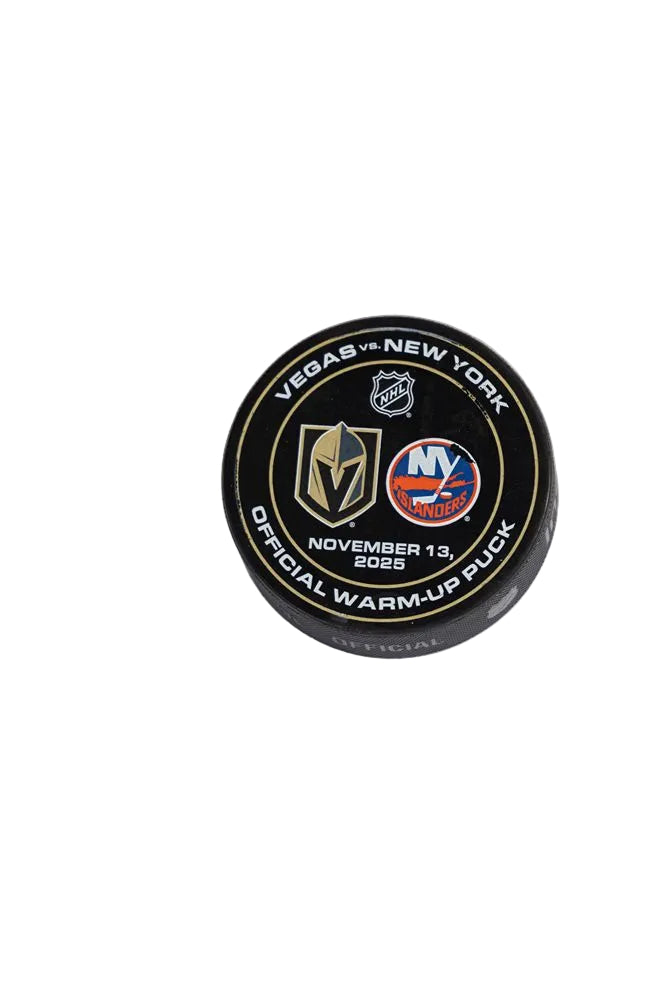 VGK vs NYI-11/13/25-Warm-Up Puck - Vegas Team Store