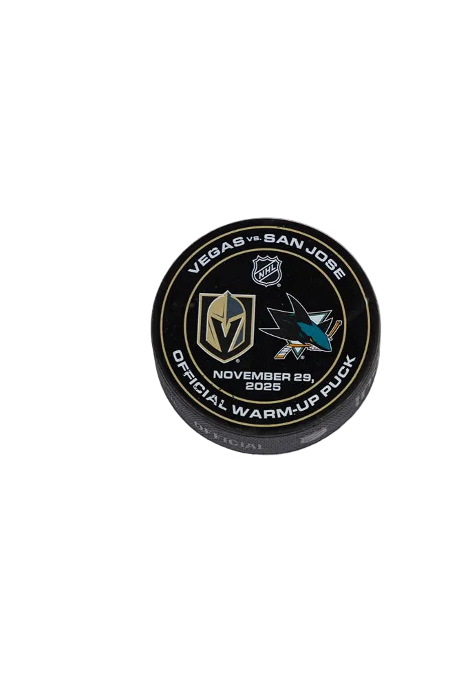VGK vs SJS-11/29/25-Warm-Up Puck - Vegas Team Store
