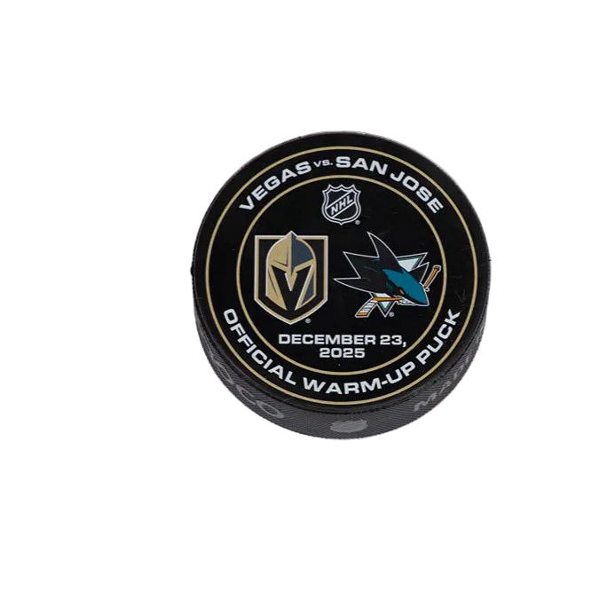 VGK vs SJS-12/23/25-Warm-Up Puck - Vegas Team Store