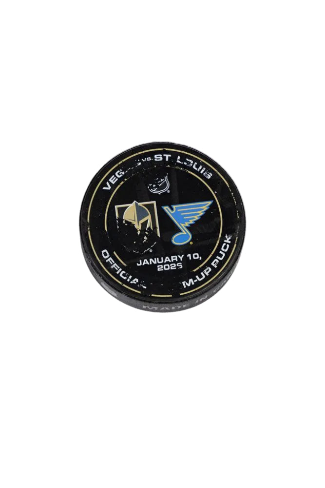 VGK vs STL-1/10/26-Warm-up Puck - Vegas Team Store