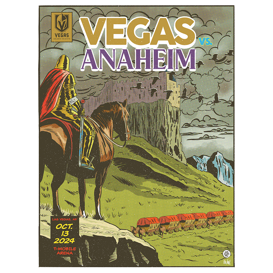 ANA vs. VGK Game Knight Poster 10/13/2024 Vegas Team Store