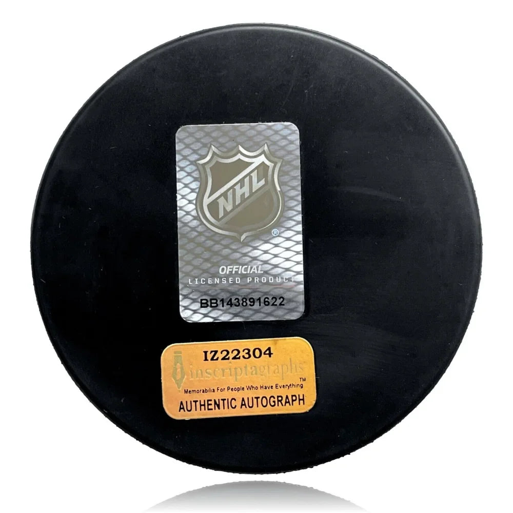 Vegas Golden Knights Brayden McNabb Autographed Stanley Cup Champions Hockey Puck