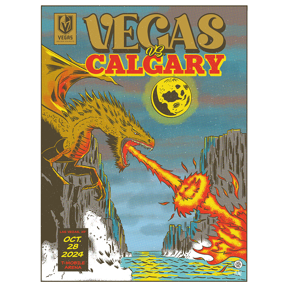 CGY vs. VGK Game Knight Poster - 10/28/2024 - Décor